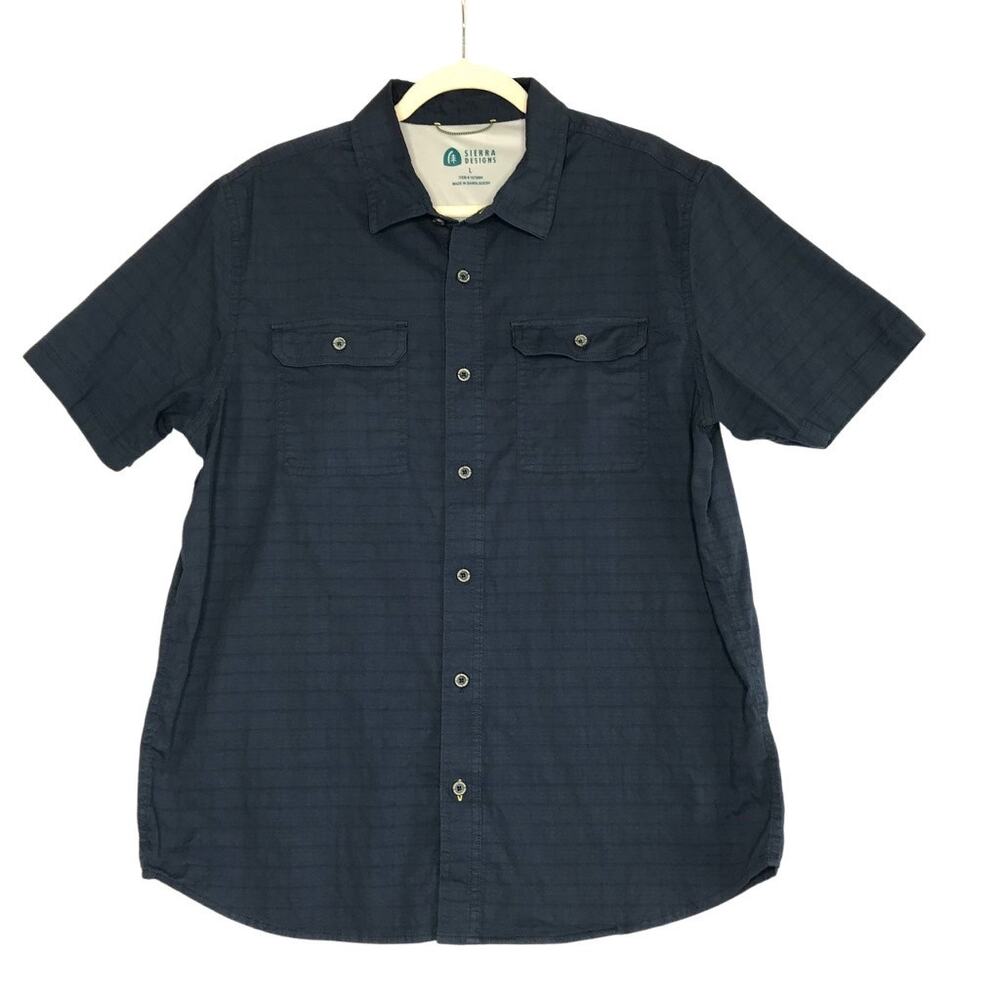 SIERA DESIGN Short Sleeve Tech Shirt Men's L Navy Comfy Outdoor Stretch Everyday